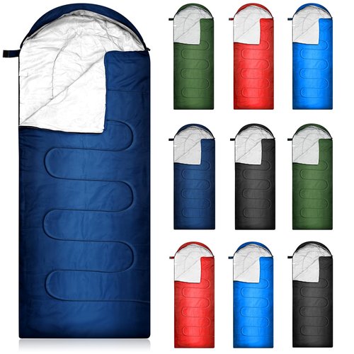 Tranqun 10 Pcs Sleeping Bags for Adults Cotton Liner Cold Warm Weather 4 Seasons Camping Gear Equipment Lightweight Waterproof Backpacking Sleeping Bag for Hiking Outdoor Travel, 5 Color