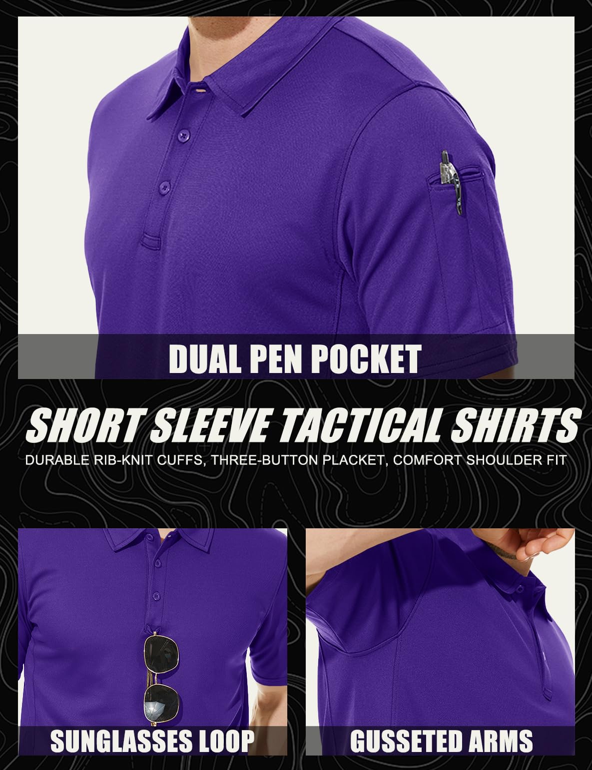 MAGCOMSEN T Shirts for Men Work Shirts for Men Short Sleeve Tactical Shirt Golf Polo Shirt Polo Shirts for Men T Shirts Golf Shirts Hiking Shirts Fishing Shirts