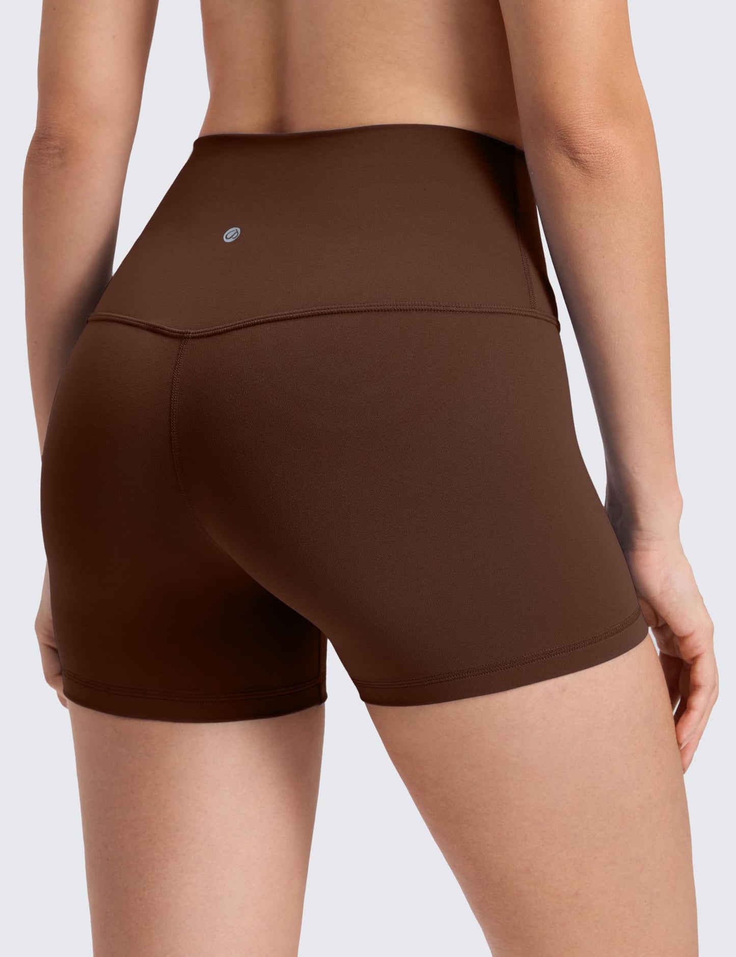 CRZ YOGA Butterluxe Biker Shorts 4'' - High Waisted Booty Workout Volleyball Yoga Womens Spandex Lava Brown X-Small