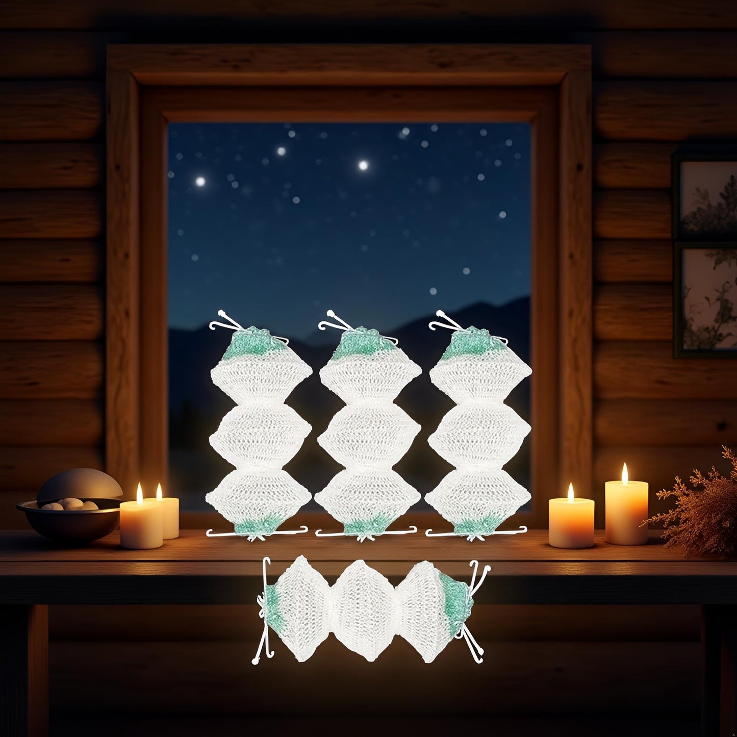 4 Pack Lantern Mantles Bulk Accordion Shape 95 On Attractive Design Double-Clip Three-Layer Gauze Cover Lights and Lanterns