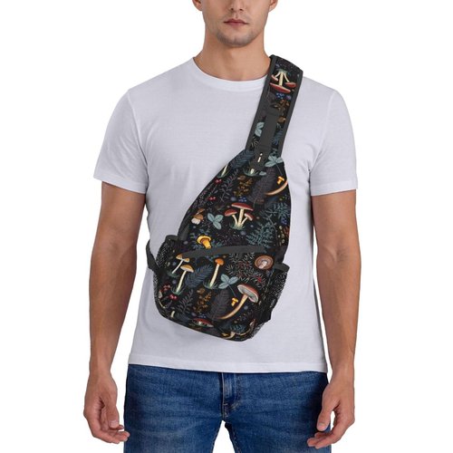 Vasietrng Mushroom Gifts Mushroom Backpack Crossbody Bag Sling Bag for Women Men Travel Hiking Daypack Chest Shoulder