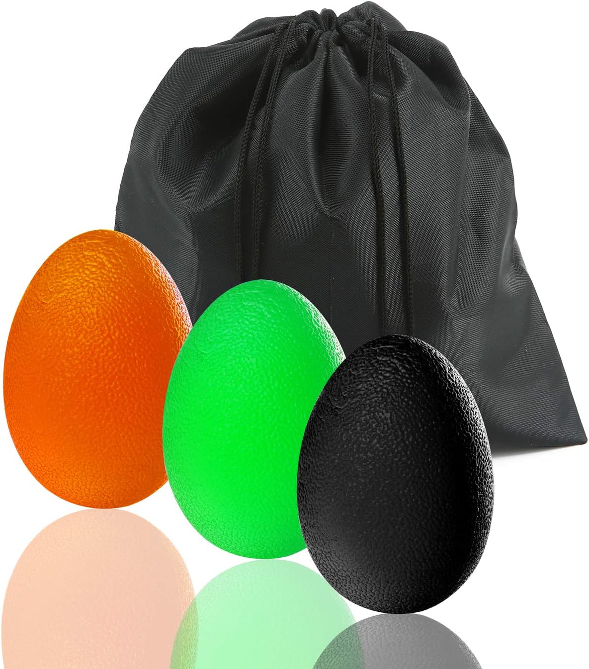 Hand Squeeze Stress Balls Set with Carry Bag 3 Resistance, Finger Wrist Arthritis Therapy Rehab Exerciser, Carpal Tunnel, Stroke Rehabilitation Equipment