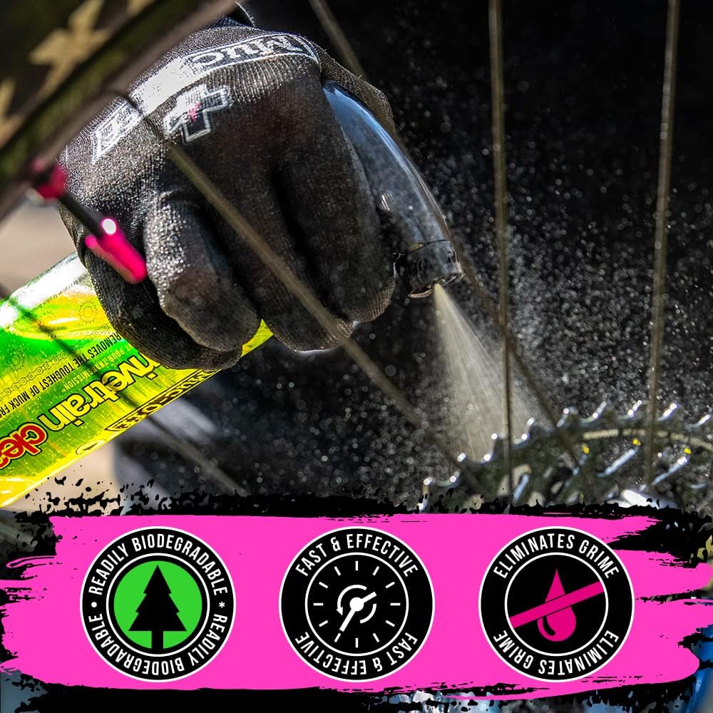 Muc-Off Bio Drivetrain Cleaner | Effective Biodegradable Bicycle Chain Cleaner and Degreaser Spray | Suitable for All Types of Bike