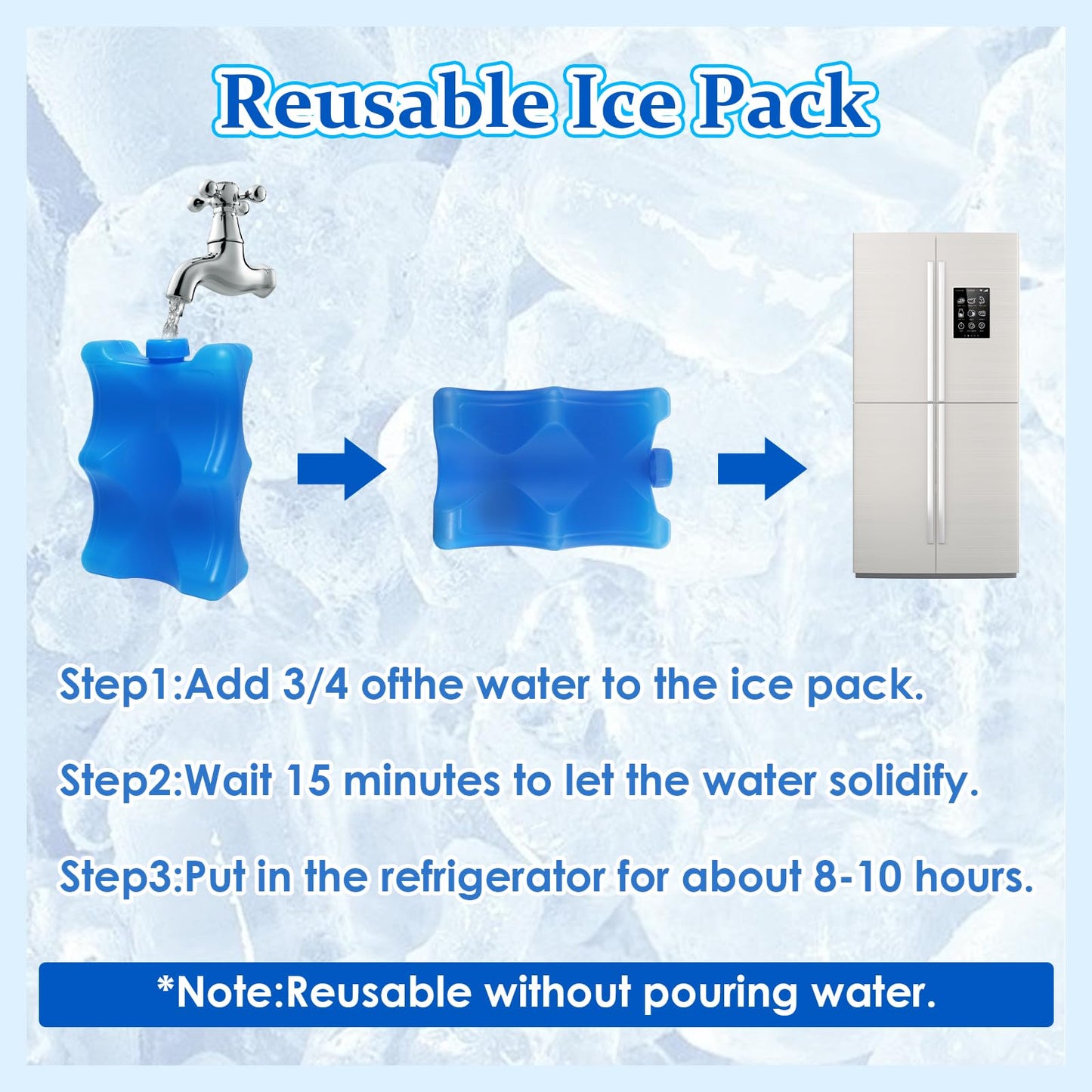 Arcccky 4 Pack Reusable Ice Pack for Breastmilk Storage, Bottle Ice Packs for Breastfeeding Working Mom