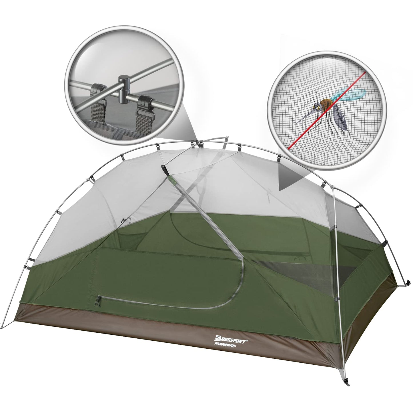 Bessport Camping Tent for 3 Person, Lightweight Backpacking Tent Waterproof Windproof Two Doors Easy Setup Double Layer Outdoor Tents for 3 to 4 Seasons, Suitable for Outdoor,Hiking,Camping