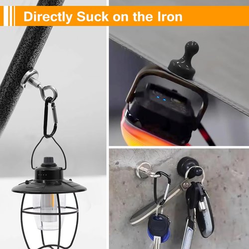Magnetic Camping Hooks + Car Tailgate Awning, Large Tarp with Poles, Tent Hanging Hook Organizer for Canopy Magnet Clip Hanger with Carabiner