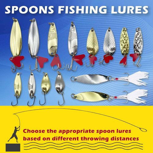 LOOTAERUL 40 Pcs Fishing Bait Lures Kit, Tackle Box with Tackle Included,Minnow, VIB, Pencil, Popper, Crank, Spoons, Weights Other Accessories, Bass Fishing Lure Set for Beginner and Experienced