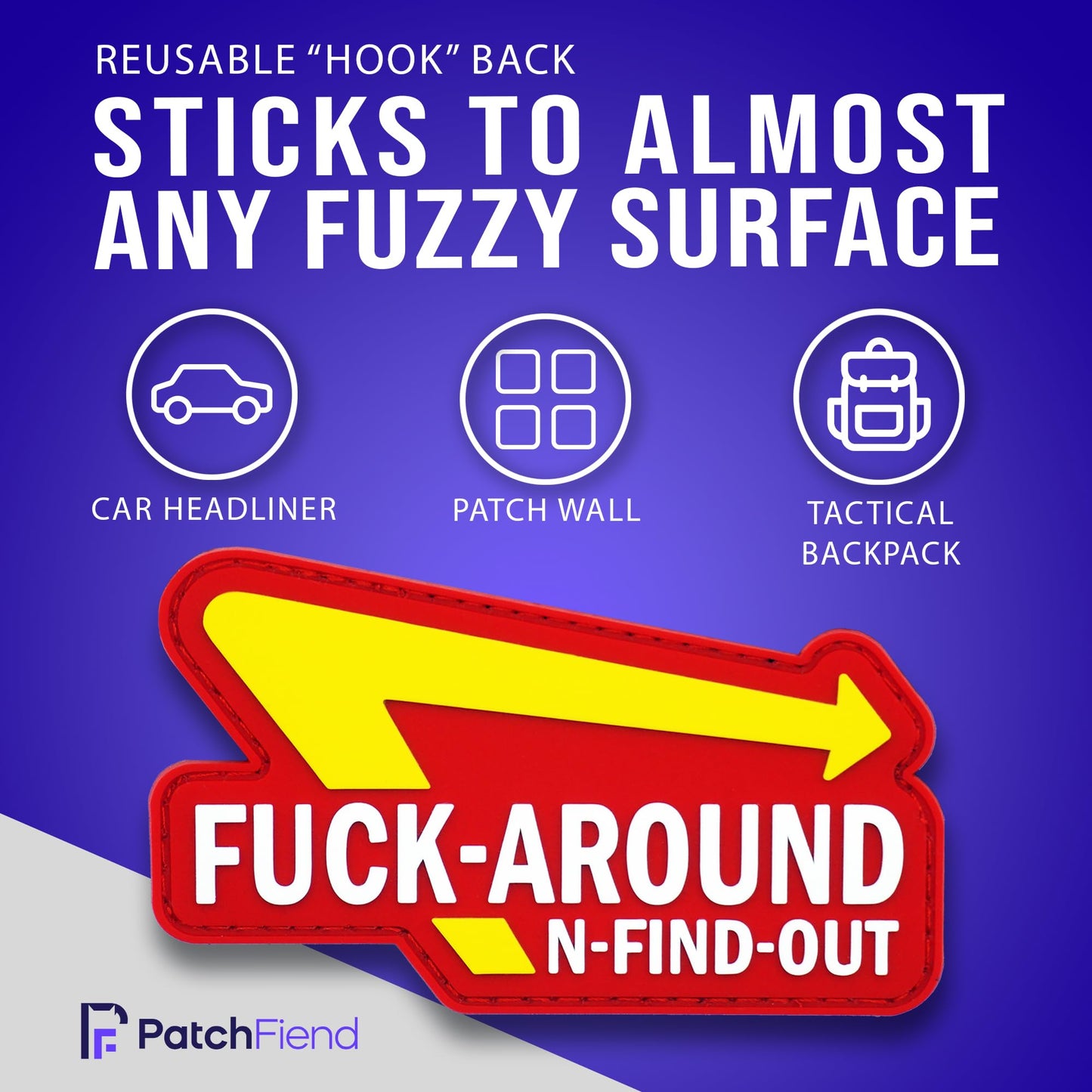 FAFO PVC Morale Patch - Hook Backed, Fast Food Style for Military Backpack and Gear - Ideal for Meme Aficionados, Hamburger Lovers & Funny Patch Fans - Humorous Custom Patches