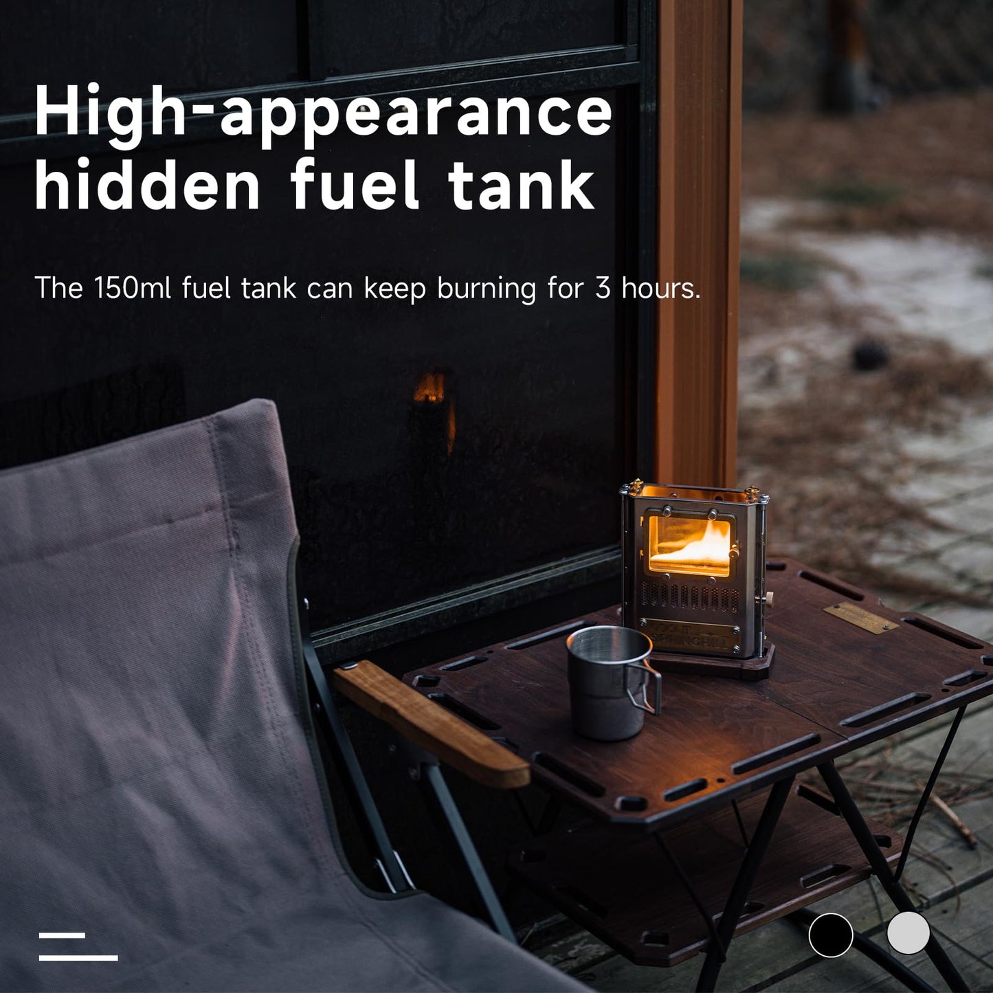 GOOUT SPRINGHILL Camping Oil Lamp Portable Stove Hanging Kerosene Lantern for Outdoor Lighting Warming Silver