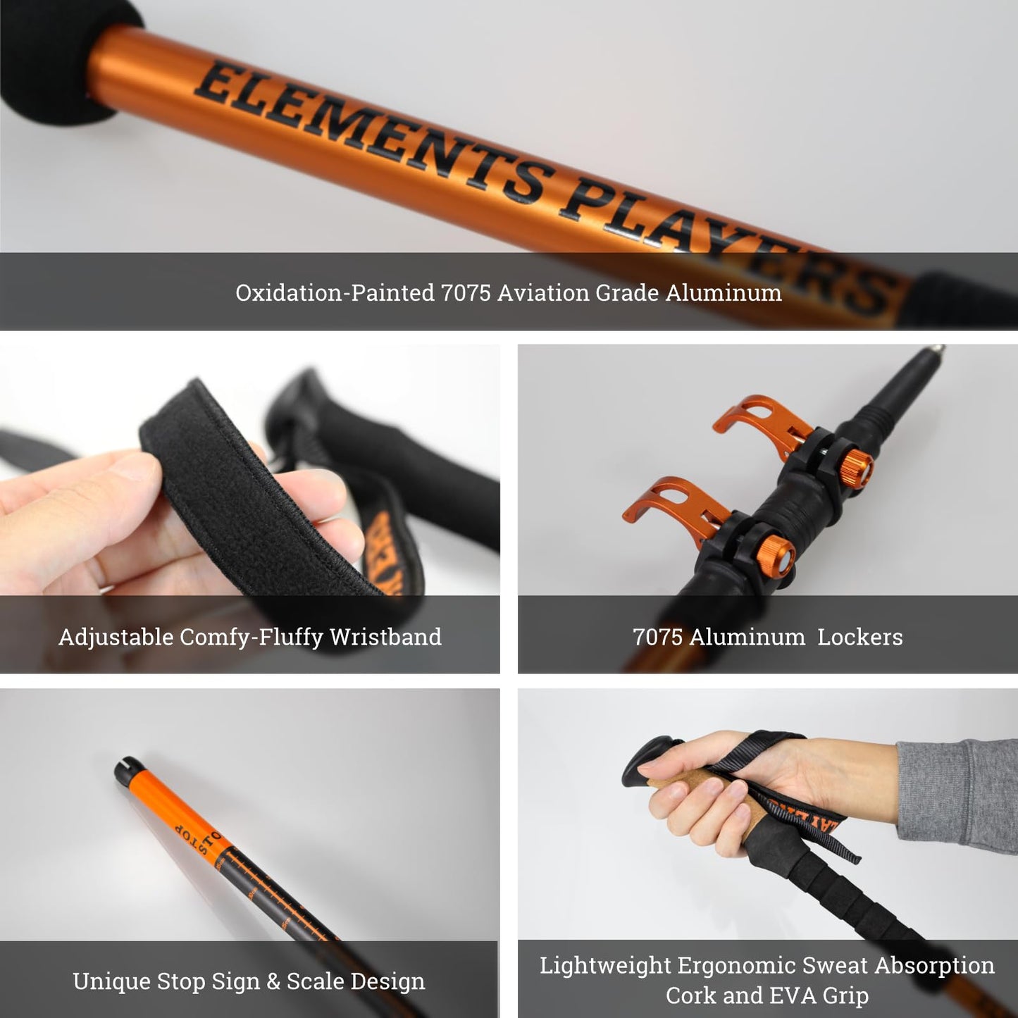 2PCS Aerospace 7075 Aluminum Collapsible Trekking Poles Shock-Absorbing & Adjustable 3-Section Hiking Sticks with Crok & EVA Grips Lightweight & Fast Flick Lock for All Terrains Hiking & Walking