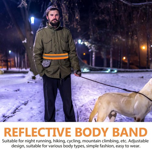 Sosoport Running Belt Waist Belt Reflective Elastic Band Sash Running Safety Gear Light Up ning Lumbar Support for Men Women Orange