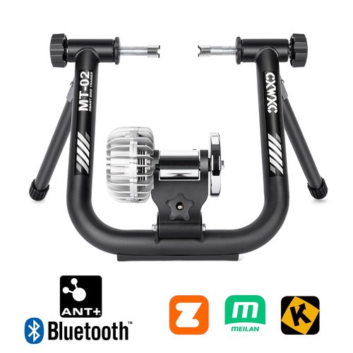 CXWXC Smart Bike Trainer - Fluid Bike Trainer Stand for 26-29” or 700c Wheel - Fluid Stationary Noise Reduction Bicycle Stationary Stand Compatible with Zwift App