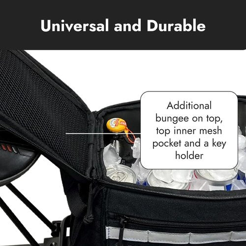 BiKase Big Momma Bike Trunk Bag - Universal Medium Rear Rack Bag with Side Pockets & Reflective Accents for Ebikes