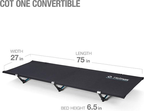Helinox Cot One Lightweight, Compact, Collapsible, Portable Camping Cot, Regular, Black