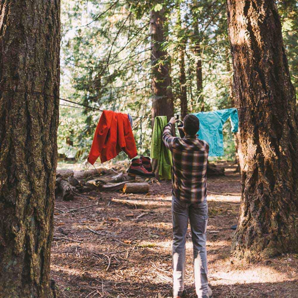 GEAR AID 325 Paracord and Carabiner, Utility Cord for Camping and Hiking, Black, 50 ft