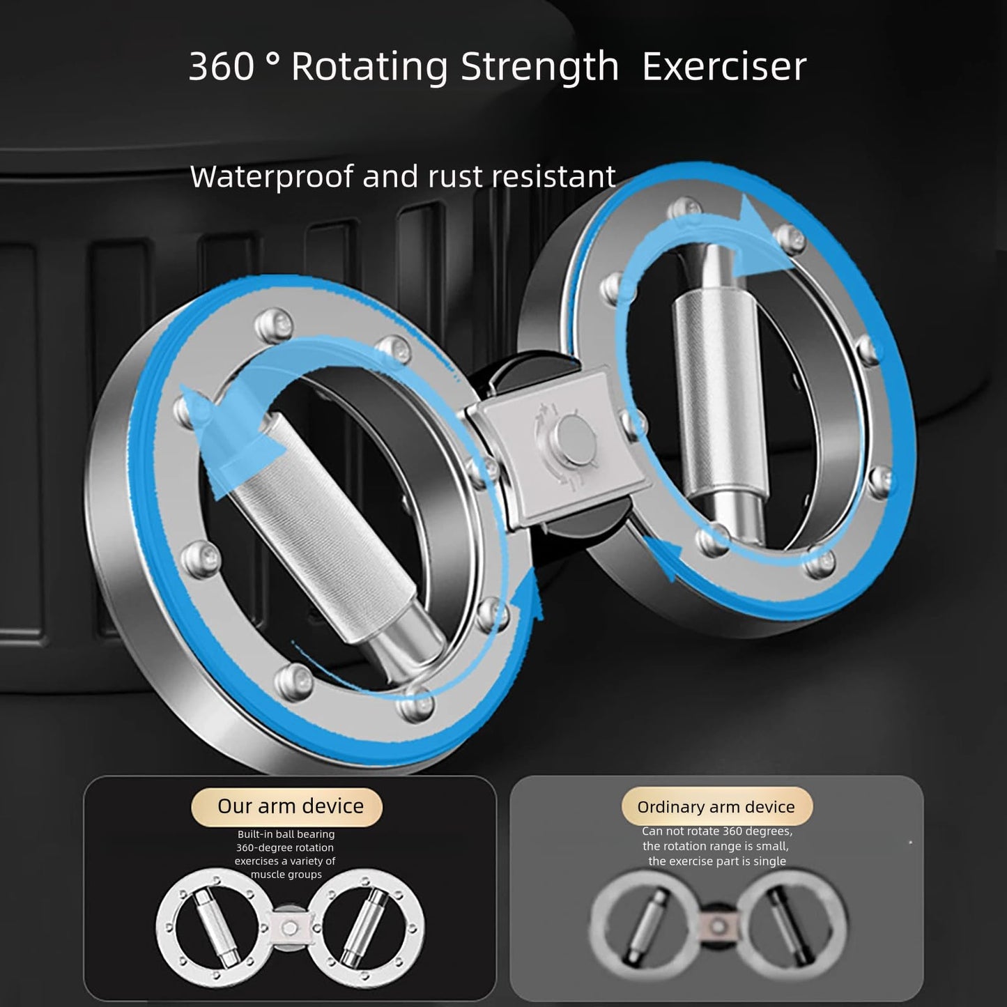 Forearm Strength Trainer-Arm Workout Equipment Forearm Exerciser-12 Pounds Resistance Adjustable Rotator Machine for Home, Boxing, Gym (Style 1)