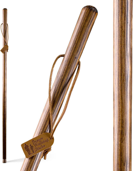 Brazos Handcrafted Wood Walking Stick, Pine, Trekker Style Handle, for Men & Women, Made in The USA