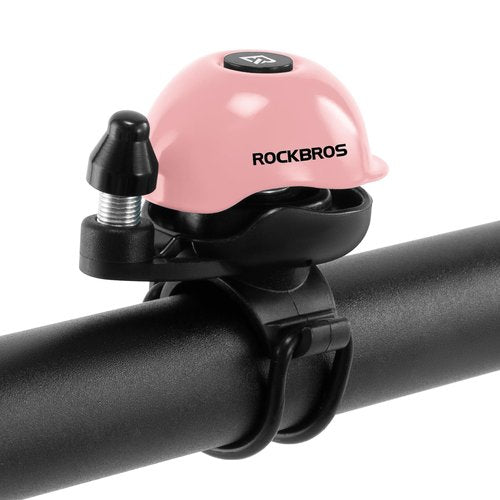 ROCKBROS Classic Bike Bell Bicycle Bell Mountain Bike Bells 80dB, Aluminum Alloy Rotatable Base, Fit for 0.86-1.34in/22-34mm Bicycle Handlebars,Pink