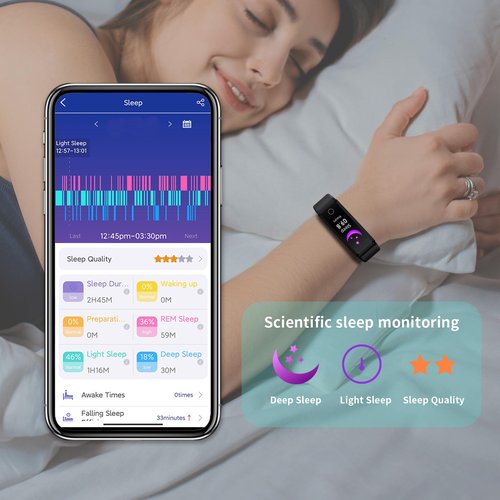 WELESS Fitness Tracker with 24 Hour Heart Rate Monitoring Sleep Monitoring Fitness Watch with Pedometer IP68 Waterproof Smart Bracelet with Step Tracker for Women Men