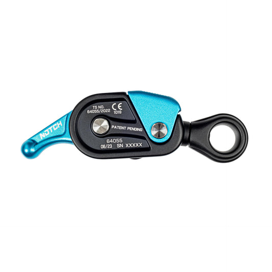 Notch Glide Rope Grab 3 Friction Settings, 1 Hand Operation, Smooth Non-Aggressive Clutch, for Lines 11-13mm, Meets ASTM F887 & CE Certified (64055B)