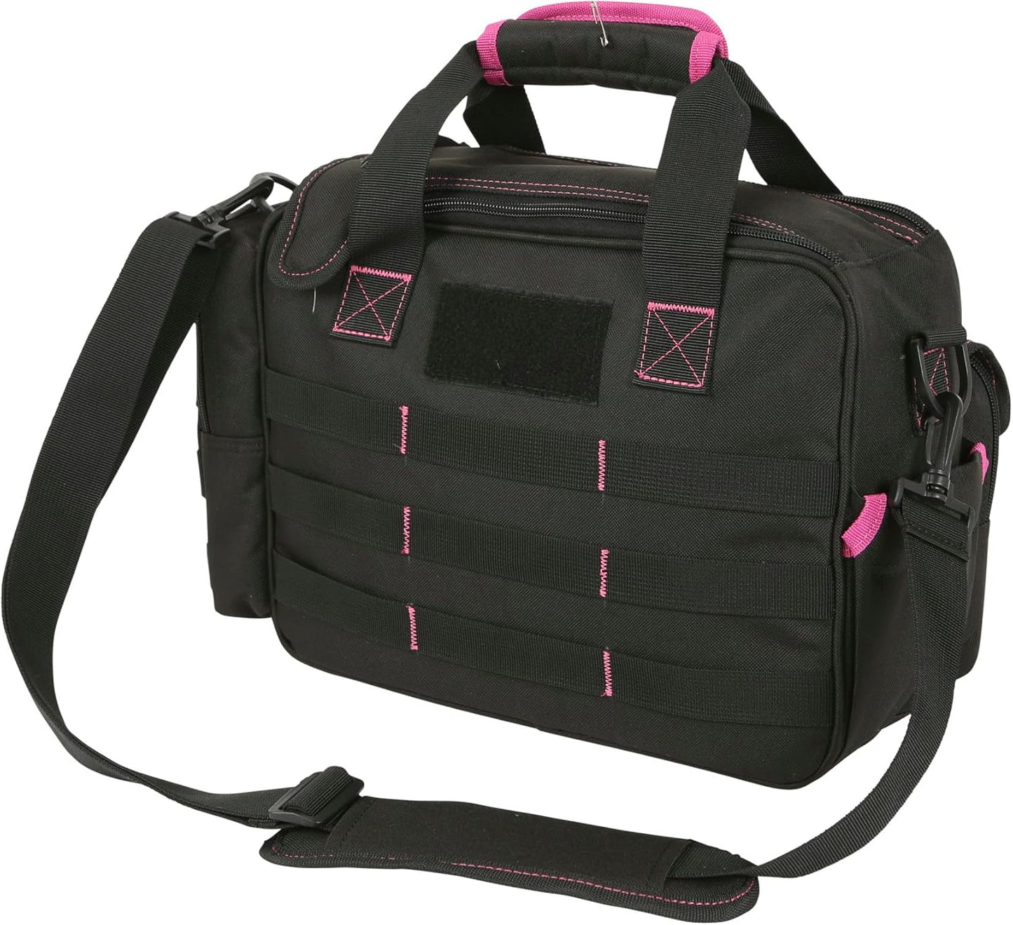 Allen Company Dolores Women's Compact Shooting Range Bag - Gun Storage Pouches for Handguns, Shooting Glasses, Gloves, Ear Protection, and Other Accessories - Black/Pink - 13" x 4.5"