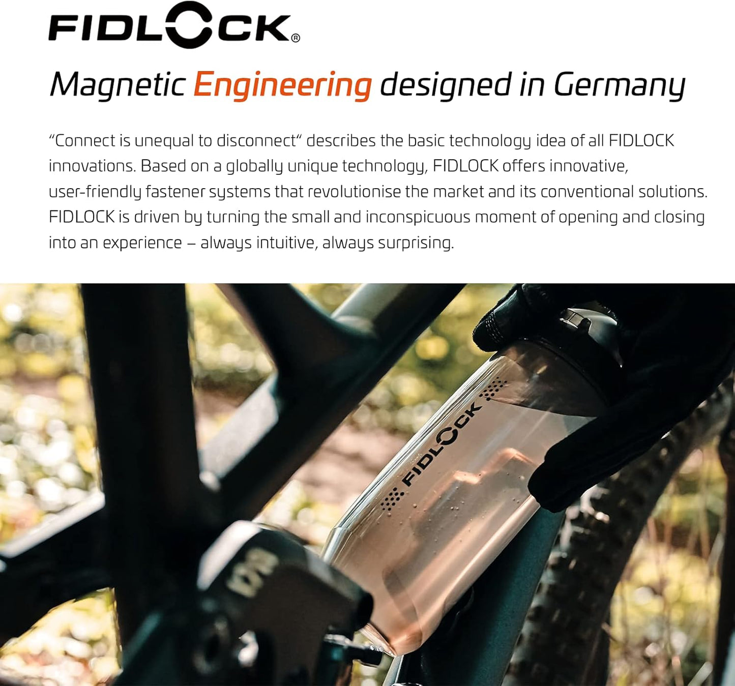 FIDLOCK Twist Replacement Bottle 450ml/15oz | Includes Twist Bottle Only (Twist Base Not Included) | Smoke