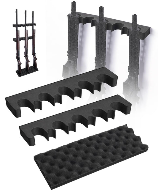 EZshoot Indoor Foam Gun Rack for Storage Rifle Rack with Magnetic Strip Gun Safe Cabinet Accessories Shotgun Holder Quick Access Rack for Outdoor