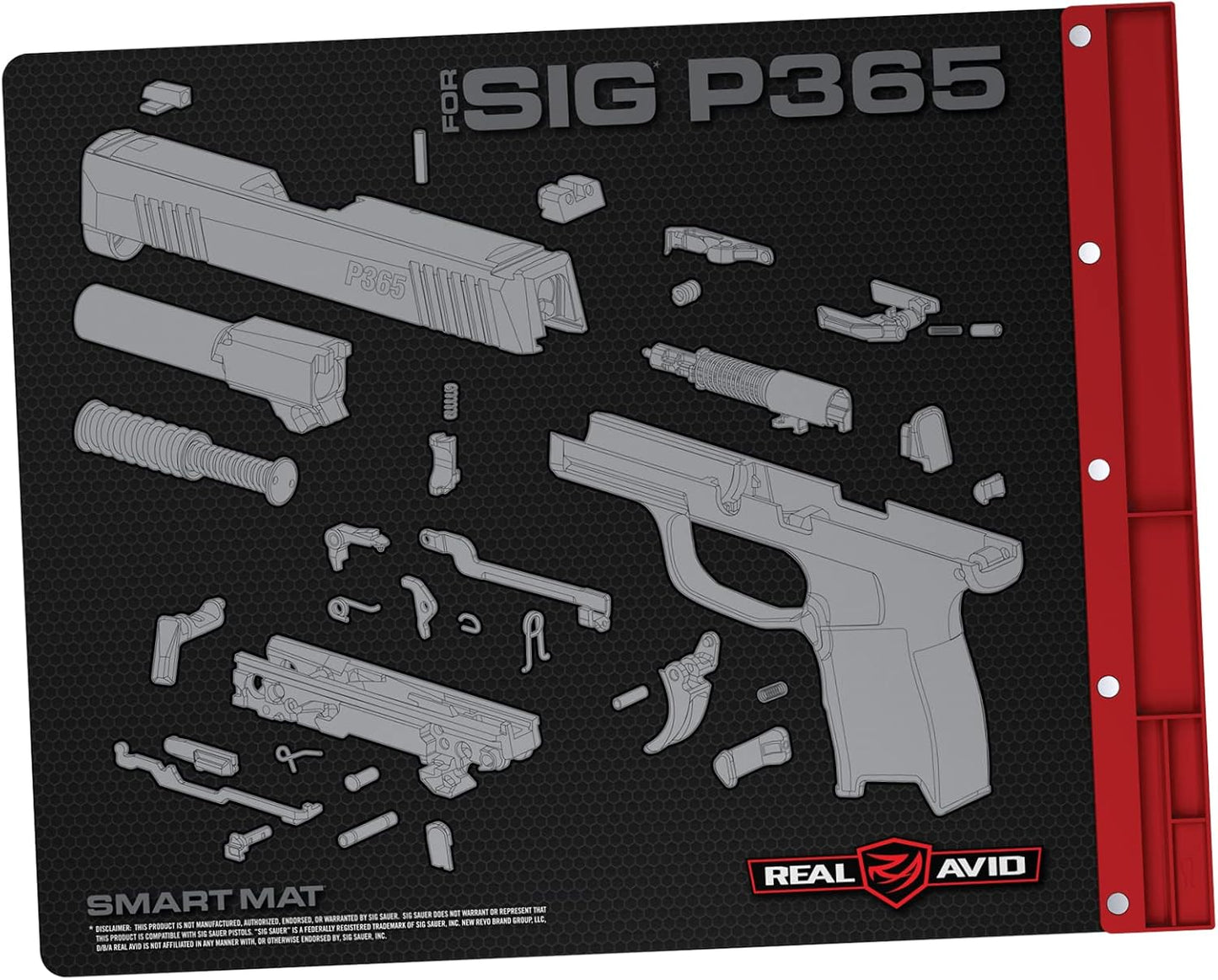 Real Avid Gun Cleaning Mat 19" x 16" with Magnetic Parts Tray | 1911, Glock, Smith & Wesson M&P or Sig Sauer P365 & P365XL (Choose Style Below)