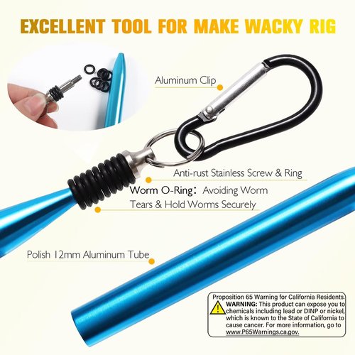 Dovesun 152Pcs Wacky Worm for Bass Fishing Lures for Bass Trout Fishing Worms & Hook Kit with Soft Plastic Baits, Offset/Weedless Hooks, Wacky Rig Tool, O-Rings, Sinkers