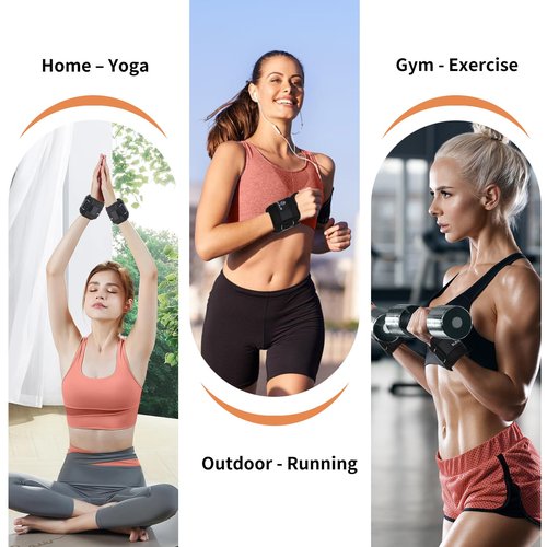 ELEAMY Wrist Weights with Thumb Loops Lock for Women & Men, 0.5lb*2/1lb*2/1.5lb*2/2lb*2/3lb*2, Premium Ice Silk Fabric,Comfortable & Tear Resistant for Walking, Running, Fitness and More（3lb*2 Black）