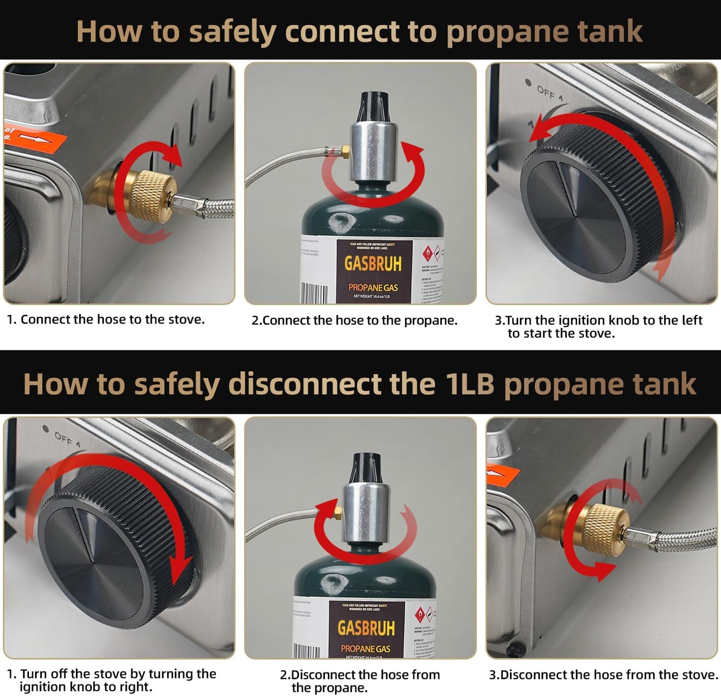 Propane or Butane Stove with Windblocker,Dual Fuel 10000BTU Stainless Steel Portable Camping Stove with CarryCase,Gas Stove for Camping,Tailgating,Outdoor Cooking,Emergency(Fuel not included)
