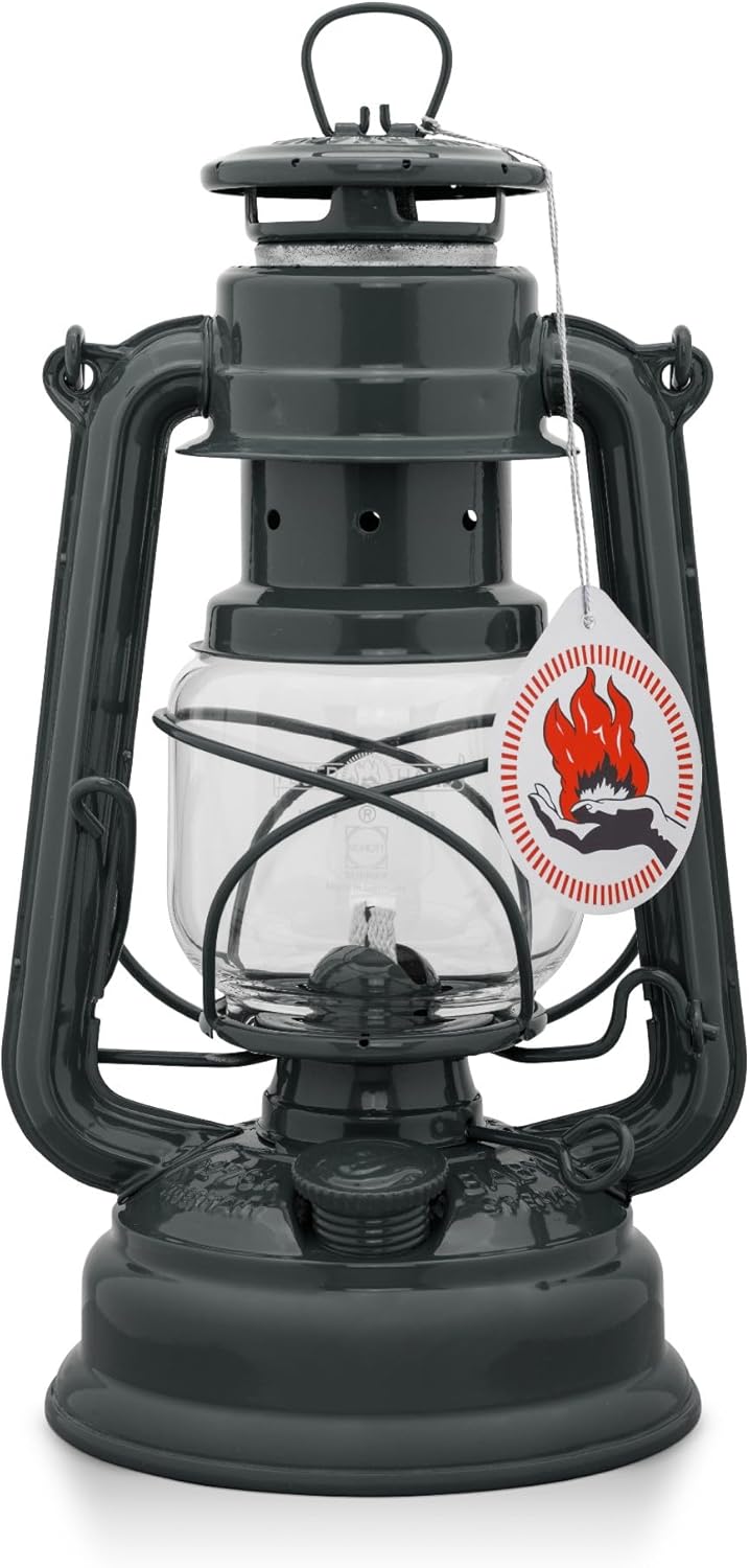 Outdoor Kerosene Fuel Lantern, German Made Weather Resistant Baby Special 276 Galvanized Hurricane Lamp for Camping or Patio, 10 Inches, Bronze