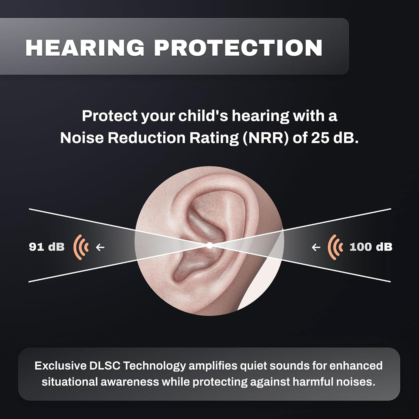 Pro Ears ReVO Electronic Earmuffs, Child-Sized Hearing Protection Muff, NRR 25, Dual Circuit Board, Exclusive DLSC Technology