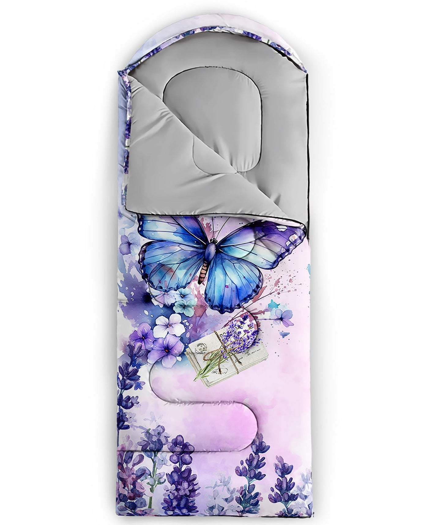 BSNTHO Butterfly Camping Sleeping Bags,3 Season Warm & Cool Weather,Lightweight,Waterproof Sleeping Bags for Adults & Kids,Traveling,and Outdoors,Camping Gear Equipment,31x90inch