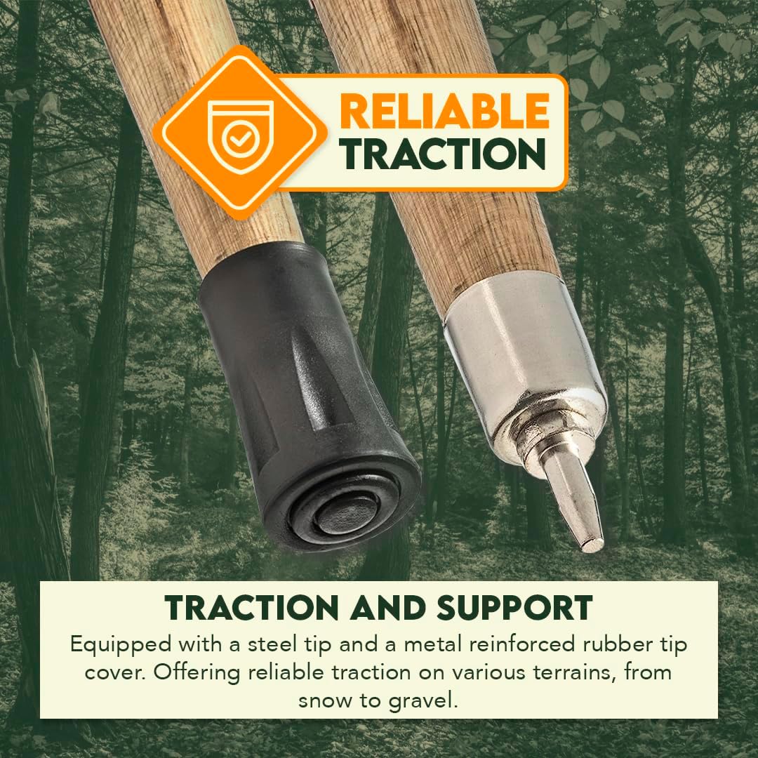 SE Survivor Series Heavy Duty Wooden Walking/Hiking Stick, 60" - WS632-60