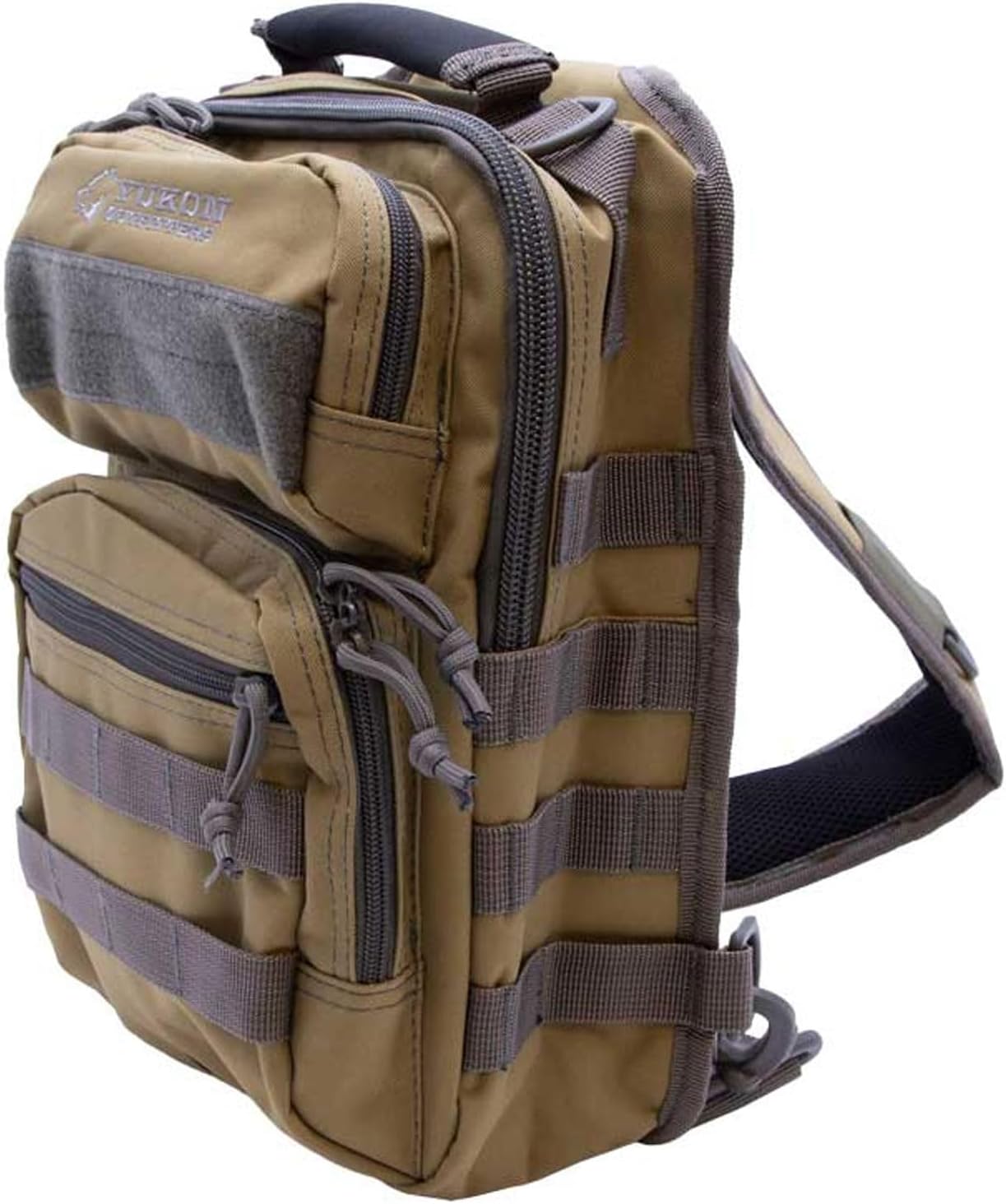 Yukon Outfitters Scout Sling Pack - EDC Hiking Outdoor Urban Ergonomic Spacious Tactical One-Shoulder Backpack with Ambidextrous Carry Sling, Black