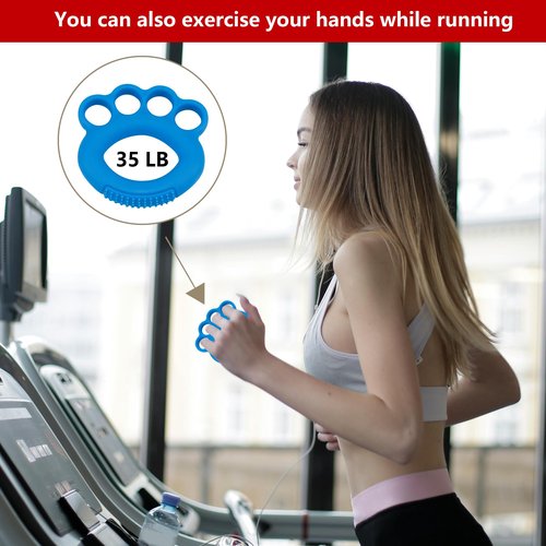YeulYuuri Finger Exerciser, Hand Grip Strengthener,Grip Strength Trainer，(Blue-35 LB)