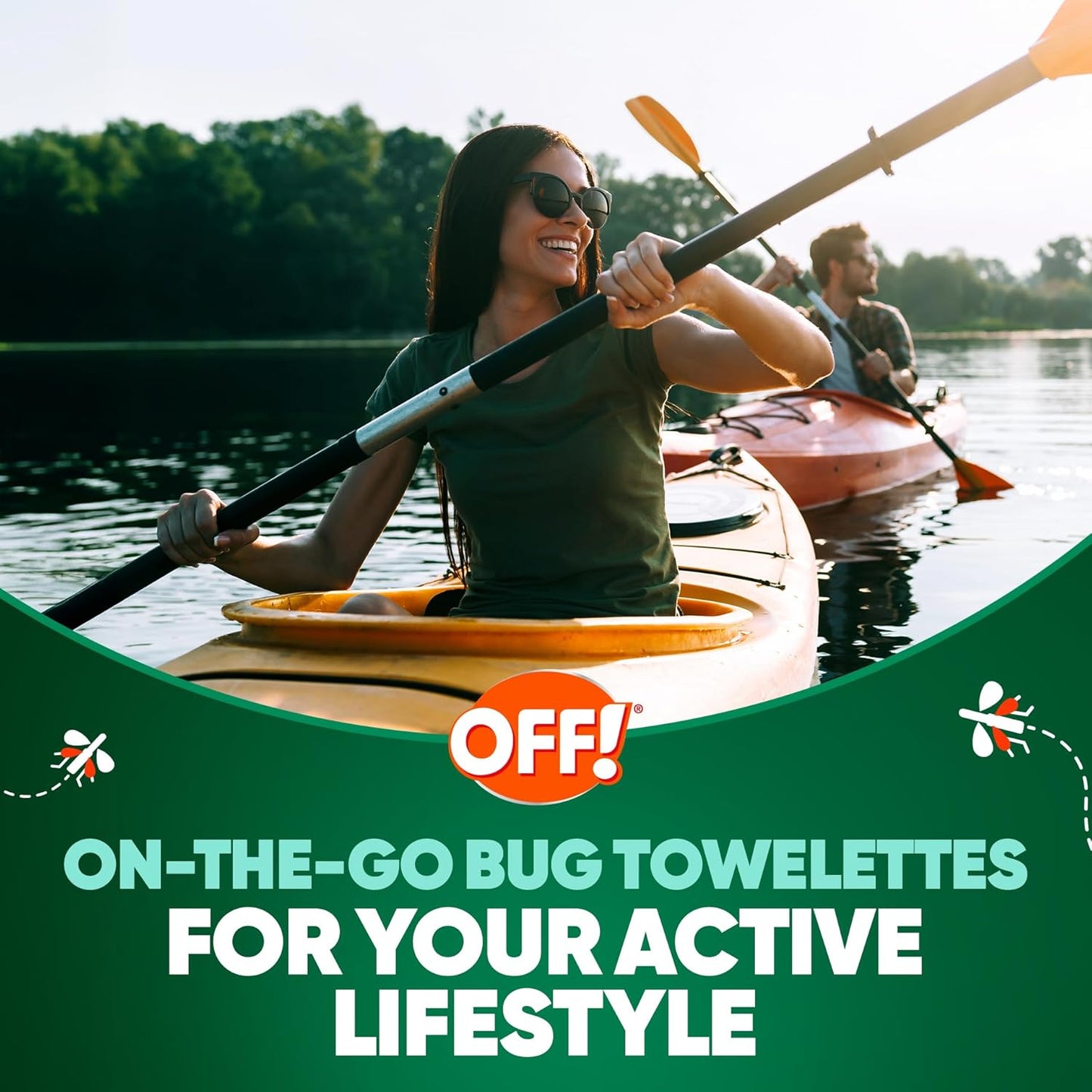 OFF! Deep Woods Mosquito, Tick, and Insect Repellent Wipes, Long lasting, 12 Individually Wrapped Wipes