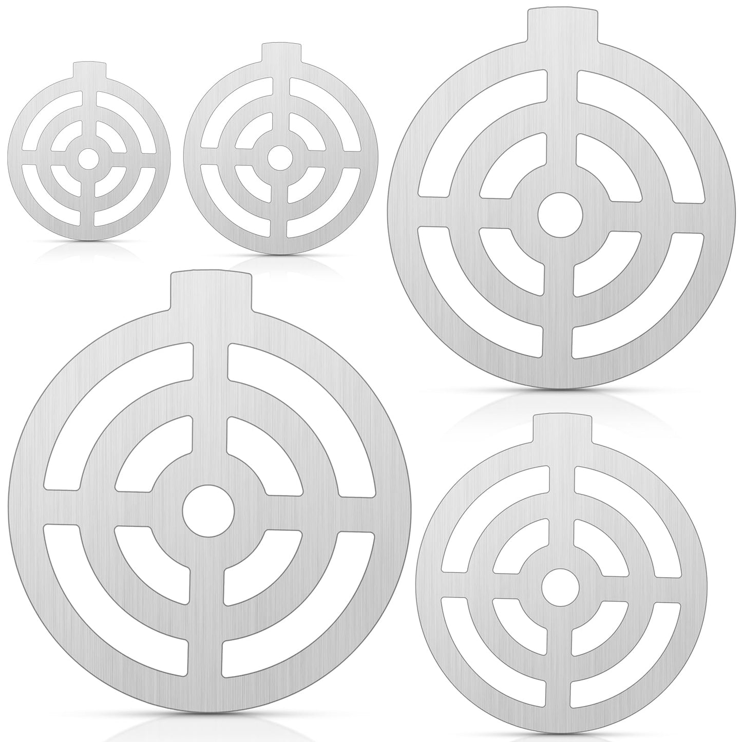 Jenaai 5 Pcs Steel Target Painting Stencils 3, 4, 6, 8, 10 Inches AR500 Steel Shooting Target Stand Kit for Shooting Targets Gong Target Painting