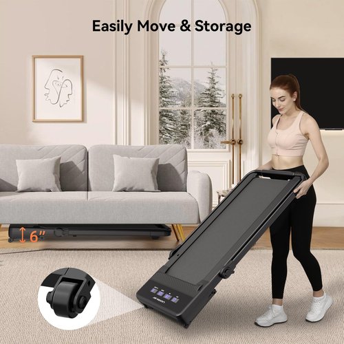 Uorkay Foldable Walking Pad with Auto Incline, Under Desk Treadmills for Home with 15% Incline, 2 in 1 Treadmill with Remote Control, Incline Walking Pad Treadmill with HIIT Modes, Low Noise