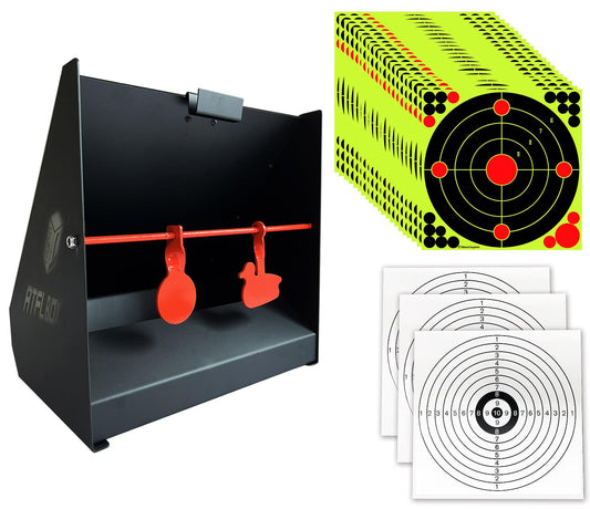 Atflbox 12 inch Bullet Trap Box Target and 25pcs 12''x12'' Splatter Paper Shooting Targets