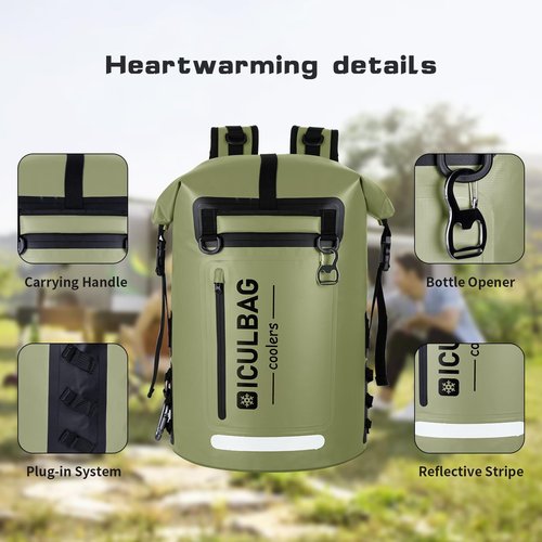 Iculbag Cooler Backpack Insulated Waterproof Leak Proof 48cans Collapsible Larger Backpack Coolers Insulated Leak Proof for Men Women 24 Hours Cooling for Picnic Camping Hiking Beach Travel Kayaking…