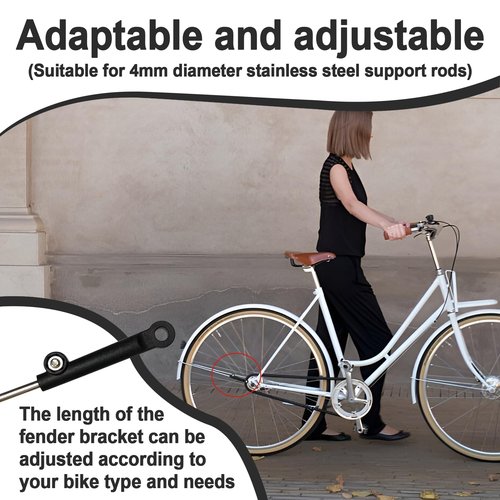 Wshxjzyay 4 Pieces Bike Fenders Support Frame Modification Extension Sleeve, Bike Fender Support Bracket, Fat Tire Bike Fender Support, Bicycle Modification Parts Fenders, Suitable for 20''/24''/26''