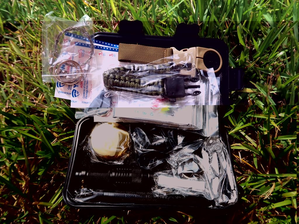 Galaxy 40 Pcs in One for Survival Emergency Kits Gear Tactical Outdoor Camping Hiking Camping Traveling Fishing, Great Gift for Father Men Husband Son Friends..