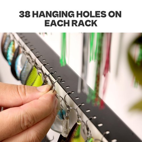 VEYWANE Fishing Lure Display Storage Racks, 15" Wall Mount Metal Fishing Baits/Lures Organizer and Rig Holder 4 PCs