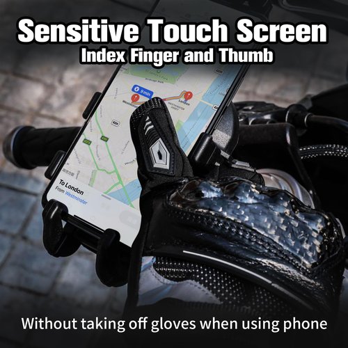 Masontex Motorcycle Gloves for Men and Women Winter Touchscreen Waterproof Riding Gloves for Dirt Bike Motorbike Motocross BMX ATV UTV (M37-Black, M)