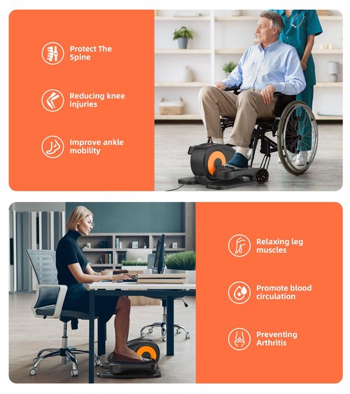 Under Desk Elliptical Machine,Portable Seated Pedal Exerciser with 12 Adjustable Speeds & Remote Control, Elliptical Exercise Machine for Seniors As Seen On TV