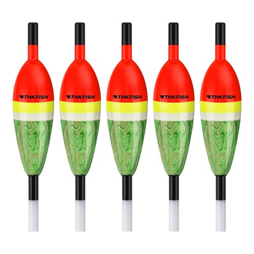 THKFISH Fishing Floats Balsa Wood Slip Bobbers, Fishing Bobbers Stick Slip Bobber for Fishing Crappie Bluegill Trout Bass Panfish Catfish Walleye 5PCS Catfish Walleye Saltwater Floatage