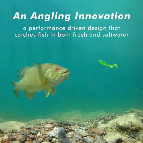 GOTOUR Pre-Rigged Soft Fishing Lures, Curly Tail Swimbait Lures for Bass Fishing, Lifelike Soft Tadpole Swimbait with Spinner for Crappie Trout Bait, All Season Freshwater Swim Baits for Warriors