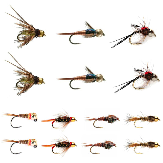 RoxStar Fly Shop Nymph Fly Hatch Pack | 14 Premium Flies + 1 Year Membership to Trout Unlimited & RoxStar Club | Proven Fishing Flies for Trout | Tied in House - Never Outsourced